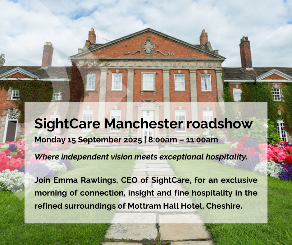 Join us as a VIP guest of Emma Rawlings, CEO, at the stunning Mottram Hall Hotel for a no-obligation opportunity to connect with fellow independents, enjoy a delicious breakfast, and explore how SightCare can help you reach your goals. What to expect: A warm welcome from Emma and the SightCare team Inspiring conversations with like-minded independents A relaxed introduction to our sponsor, Deepcove the exclusive distributors of Optiswiss - high quality lenses that help practices like yours stand apart from retail chains. And did we mention breakfast? Come hungry – we’ll have unlimited tea, coffee, fruit, pastries, sweets and a full English waiting for you!